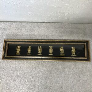 Vintage Chinese Gods of Good Fortune & Prosperity Framed Burwood Product Co 4541